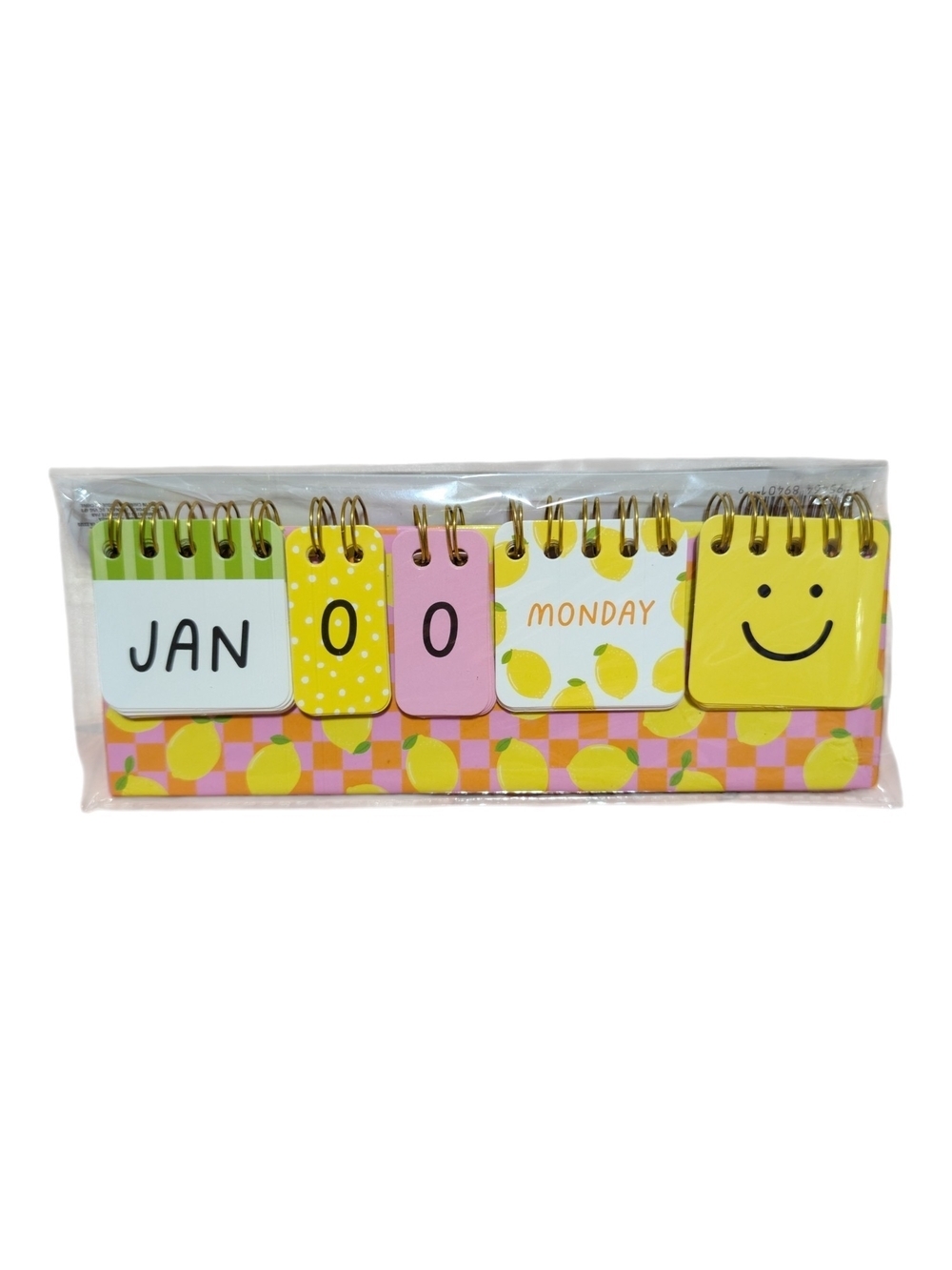 Lemon-Themed 2027 Desk Flip Calendar - Yellow & Pink